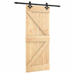 vidaXL Slankios durys 85 x 210 cm Natūrali ir juoda