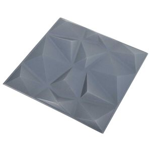 vidaXL Sienų plok&scaron;tės 12 pcs Origami Pilkas 50 x 50 cm XPS Putplastis