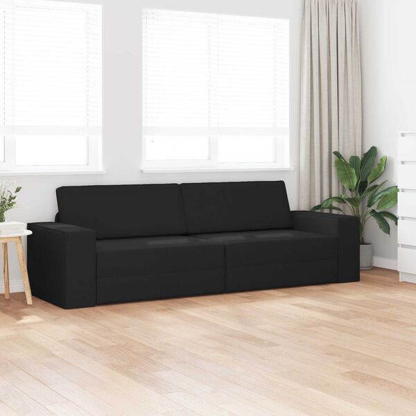 vidaXL Sofa lova 200cm Juoda audinys