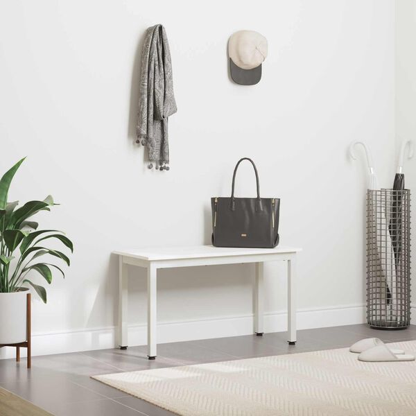 vidaXL suoliukas Balta 80 x 35 x 45 cm Kietos pu&scaron;ies mediena