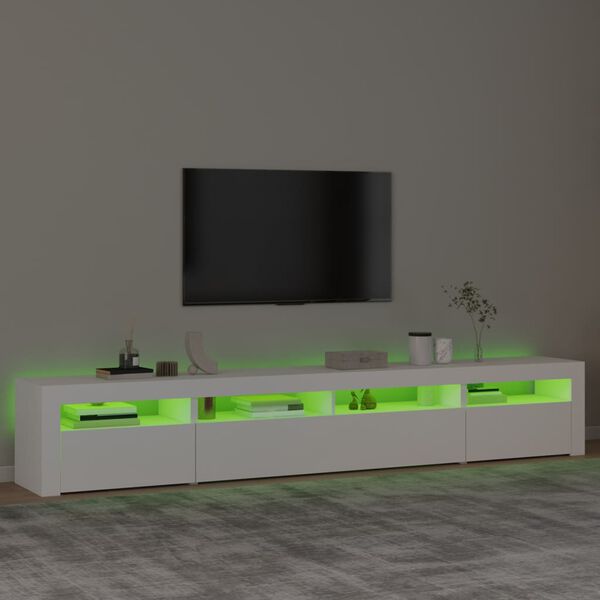 vidaXL Televizoriaus spintelė su LED apšvietimu, balta, 240x35x40cm