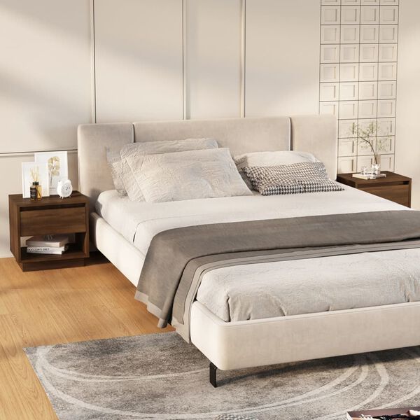 vidaXL Naktinės spintelės, 2vnt., rudos ąžuolo, 45x34x44cm, MDP