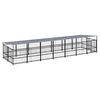 vidaXL Lauko voljeras &scaron;unims su stogu, plienas, 13,14m&sup2;