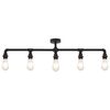 vidaXL Lubinis šviestuvas, juodos spalvos, 5 x E27 lemputės