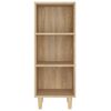 vidaXL Šoninė spintelė, ąžuolo, 34,5x32,5x90cm, apdirbta mediena