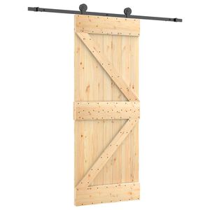 vidaXL Slankios durys Natūrali ir juoda 85 x 210 cm