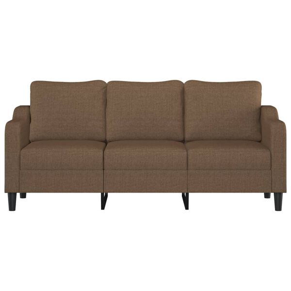 vidaXL Trivietė sofa, rudos spalvos, 180cm, audinys