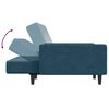 vidaXL Dvivietė sofa-lova su pakoja, mėlynos spalvos, aksomas