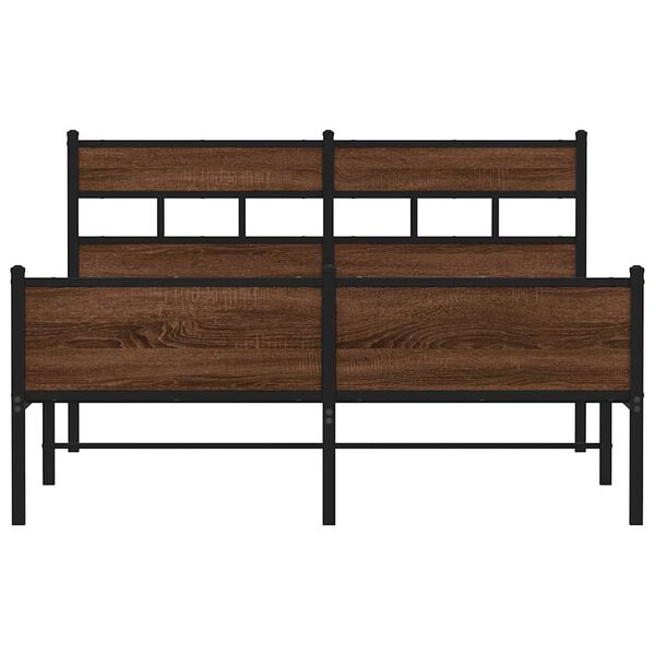 vidaXL Lovos rėmas be čiužinio, dūminis, 140x190cm, apdirbta mediena