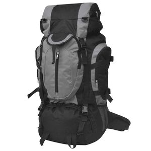 vidaXL Turistinė kuprinė, XXL, 75 l, juoda/pilka