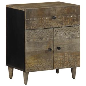 vidaXL naktinė spintelė &scaron;viesiai pilka 50x33x60 cm medžio masyvo mango