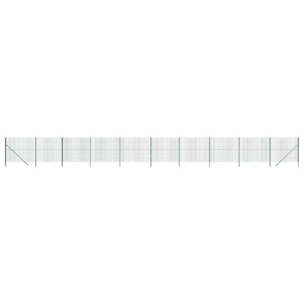 vidaXL Vielinė tinklinė tvora, žalia, 1,6x25m, galvanizuotas plienas