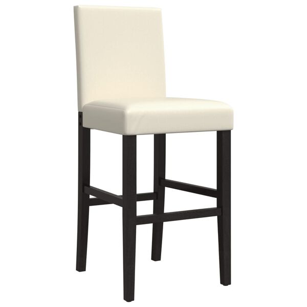 vidaXL Baro kėdės, 2vnt., kaučiukmedžio masyvas ir dirbtinė oda