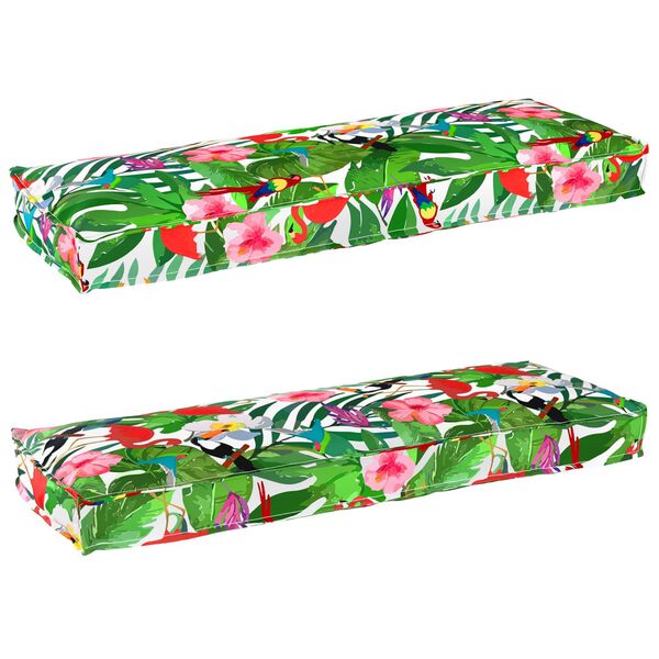 vidaXL Pallet pagalvių rinkinys 2 pcs Tropinė džiunglė 120 x 40 x 8 cm