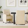vidaXL Valgomojo kėdės su ratais 2 pcs Kreminė 57 x 67 x 95 cm audinys