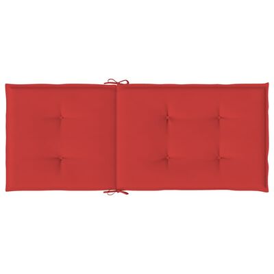 vidaXL Sodo kėdės pagalvėlės, 4vnt., raudonos, 120x50x3cm, audinys