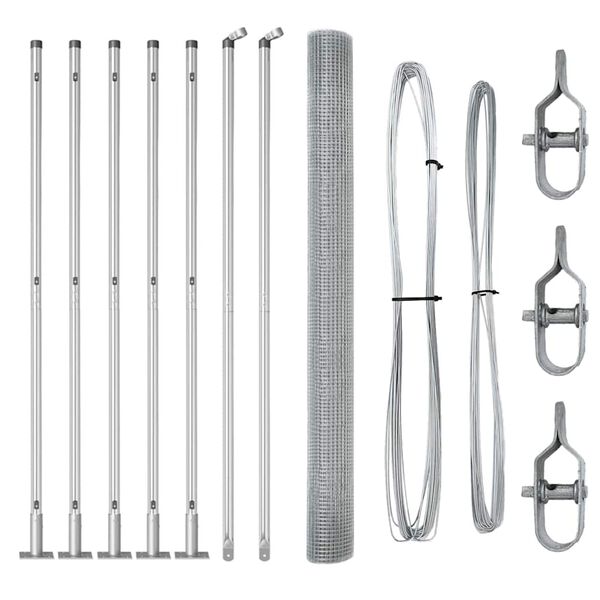 vidaXL Tvorelės stulpas Sidabro 10 x 1,5 m (19 x 19 mm tinklas)