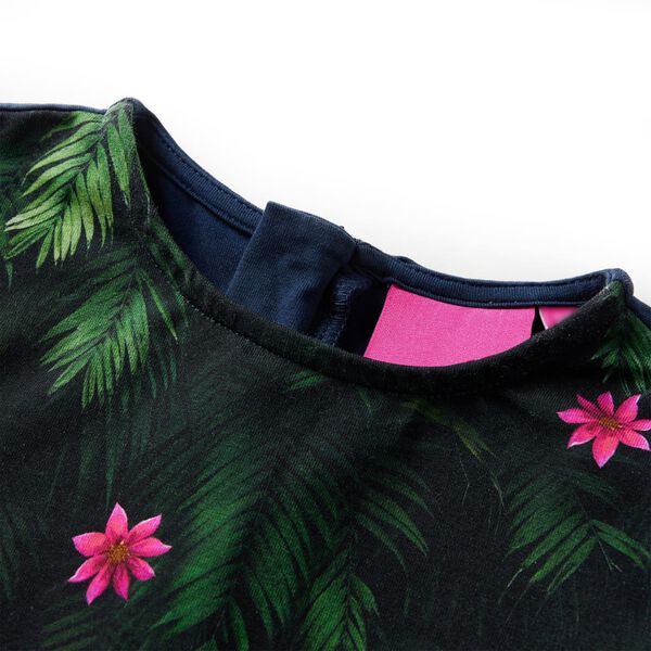 Vaikiška suknelė ilgomis rankovėmis, tamsiai mėlyna, 128 dydžio