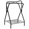 vidaXL Stovas balnui, juodas, geležis, sulankstomas, pastatomas
