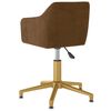 vidaXL Pasukamos valgomojo kėdės, 4vnt., rudos spalvos, aksomas