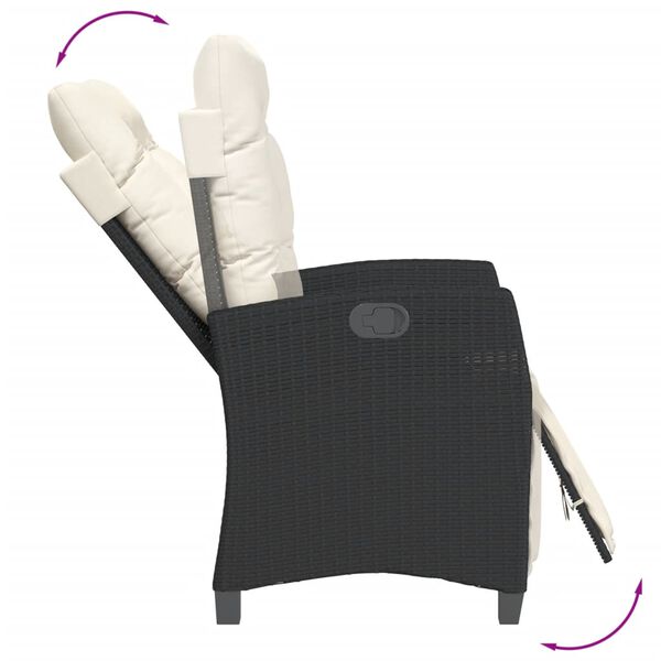 vidaXL Sodo komplektas su pagalvėlėmis, 5 dalių, juodas, poliratanas