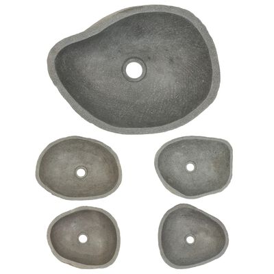 vidaXL Praustuvas, upės akmuo, ovalo forma, 37–46cm