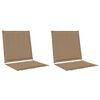 vidaXL Sėdynės ir nugaros pagalvėlės 2 pcs Taupe 47 x 45 x 2 cm