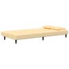 vidaXL Dvivietė sofa-lova su dvejomis pagalvėmis, kreminė, aksomas