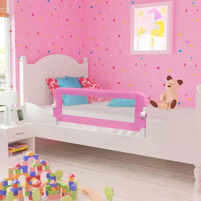vidaXL Apsauginis turėklas vaiko lovai, rožinis, 120x42cm, poliesteris