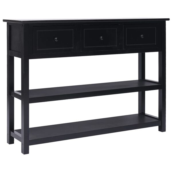 vidaXL &Scaron;oninė spintelė, juodos spalvos, 108x30x76cm, paulovnija