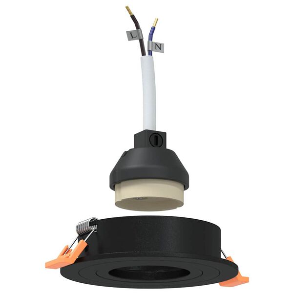 vidaXL Prožektorius 24 pcs Juoda 9 x 9 x 2 cm Aliuminis