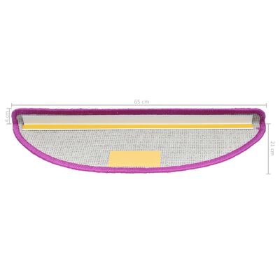 vidaXL Laiptų kilimėliai, 10vnt., violetinės spalvos, 65x21x4cm