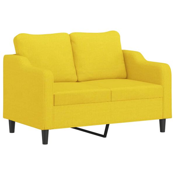 vidaXL Dvivietė sofa, &scaron;viesiai geltonos spalvos, 120cm, audinys