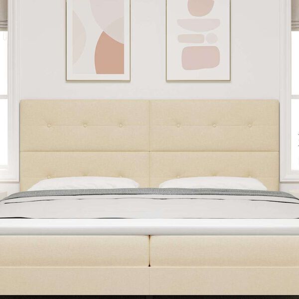 vidaXL Galvūgalis su galvūgalio Kreminė 200 cm Dirbtinė oda