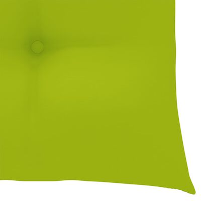 vidaXL Sodo kėdės su šviesiai žaliomis pagalvėmis, 3vnt., tikmedis