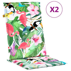 vidaXL Sodo kėdės pagalvėlės, 2vnt., spalvotos, 120x50x3cm, audinys