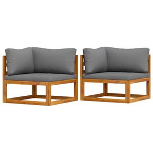 vidaXL Modulinės kampinės sofos su pagalvėmis, 2vnt., tamsiai pilkos