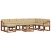 vidaXL Lauko sofos komplektas su pagalve 9 pcs Natūralus ir bežinis