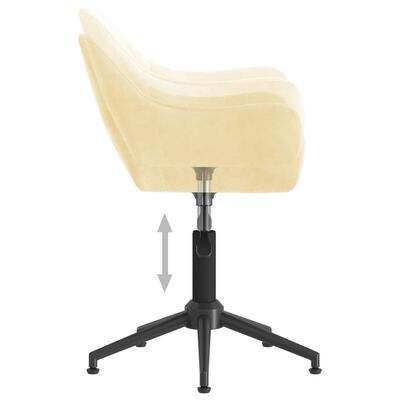vidaXL Pasukamos valgomojo kėdės, 4vnt., kreminės spalvos, aksomas