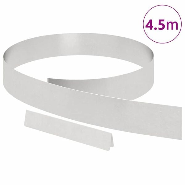 vidaXL Vejo kraštas Sidabro 450 x 0.05 x 15 cm Nerūdijantis Plienas