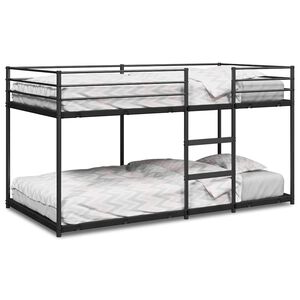 vidaXL Dviauk&scaron;tė lova be čiužinio Juoda 75x190 cm Plienas