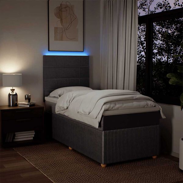 vidaXL Lova su spyruoklėmis ir čiužiniu, taupe, 80x200 cm, audinys