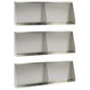 vidaXL Sienelė 6 vnt. 60 x 12 x 40 cm Nerūdijantis plienas Sidabrinė