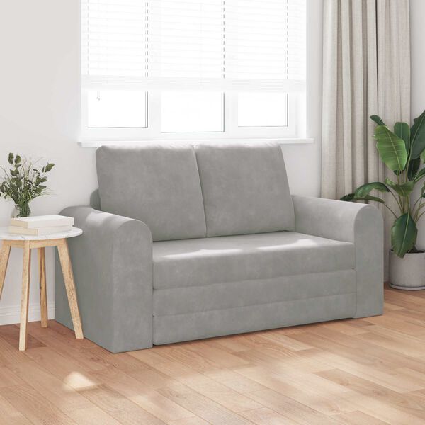 vidaXL Sofa lova &Scaron;viesiai pilka 148 x 71 x 83 cm Aksomas