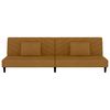 vidaXL Dvivietė sofa-lova su dvejom pagalvėm/pakoja, ruda, aksomas