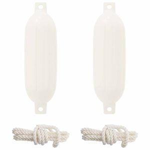 vidaXL Valčių fenderiai 2 vnt. &Oslash; 11 x 40 cm Balta PVC