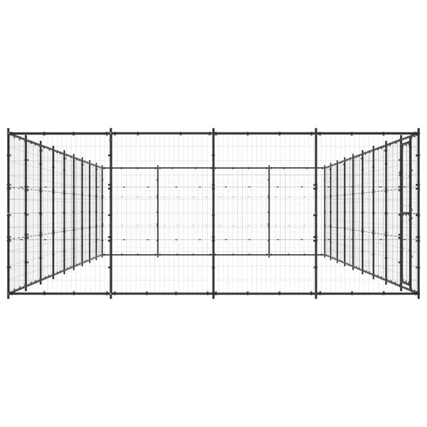 vidaXL Lauko voljeras &scaron;unims, plienas, 43,56m&sup2;
