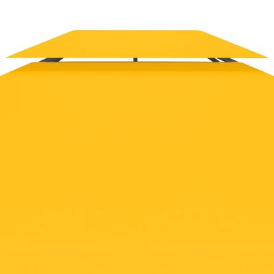 vidaXL Pavėsinės uždangalas, 2 pakopų, geltonas, 4x3m, 310 g/m²