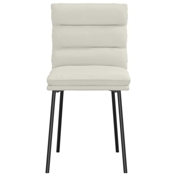 vidaXL Valgomojo kėdės, 2vnt., kreminės spalvos, aksomas