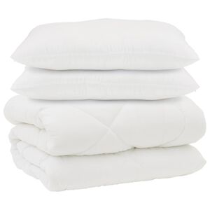 vidaXL Antklodė su pagalvėmis su pagalve 3 pcs Balta